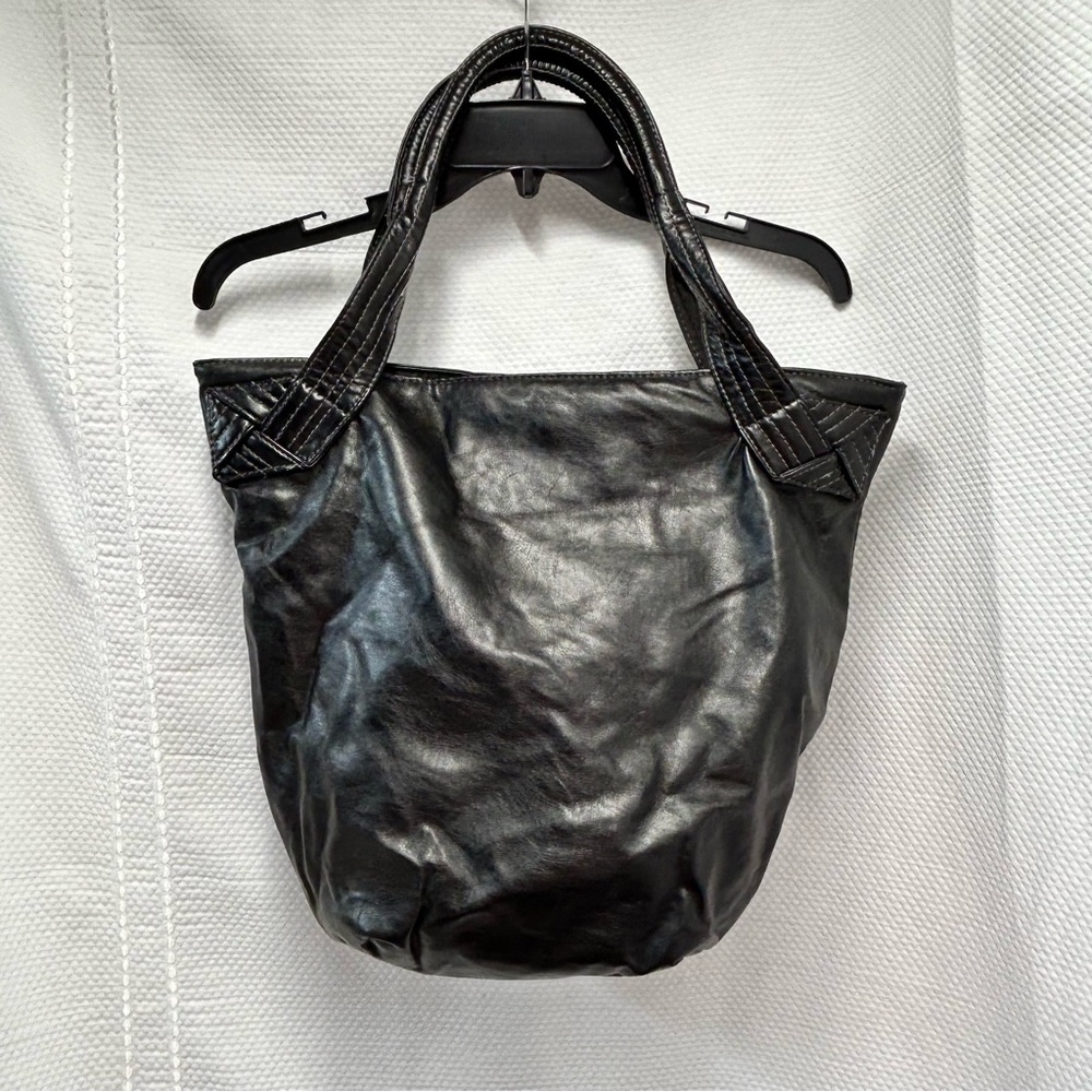 Black Leather Tote Bag Purse